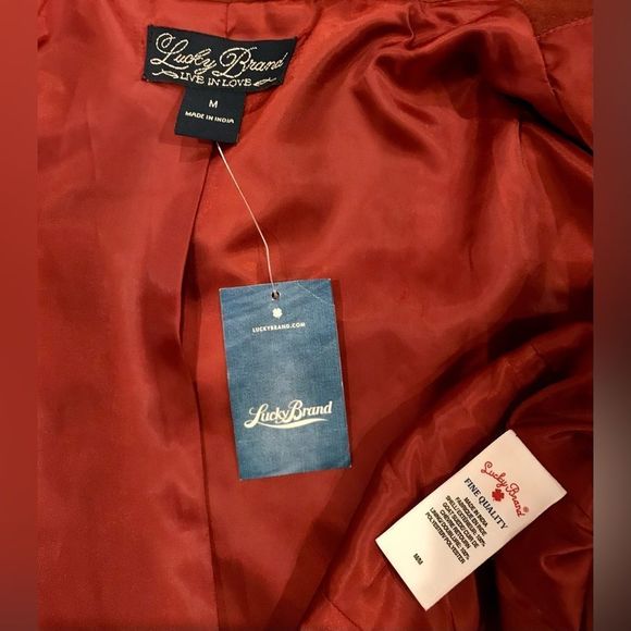 LUCKY BRAND 2 PIECE RUST SUEDE MOTORCYCLE MOTO JACKET & MATCHING PANTS 70s RETRO - Picture 10 of 15